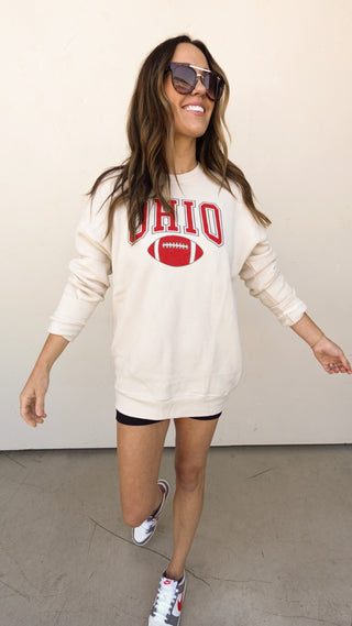 Sand OHIO Graphic Crewneck Sweatshirt