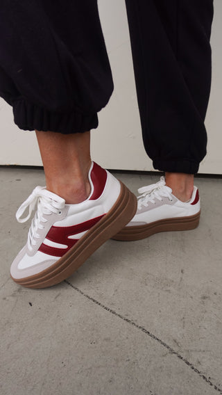 Gray/Wine Platform Sneakers