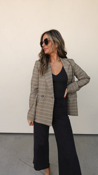 Plaid Boyfriend Blazer