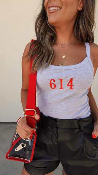 Gray "614" Embroidered Tank