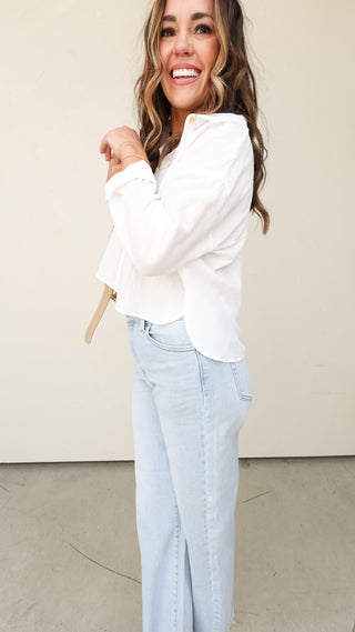 Classic White Lightweight Button Down