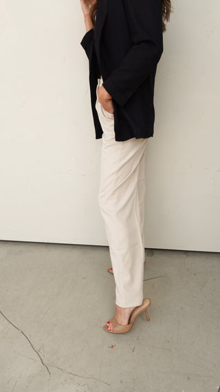 Ivory High-Waisted Trousers