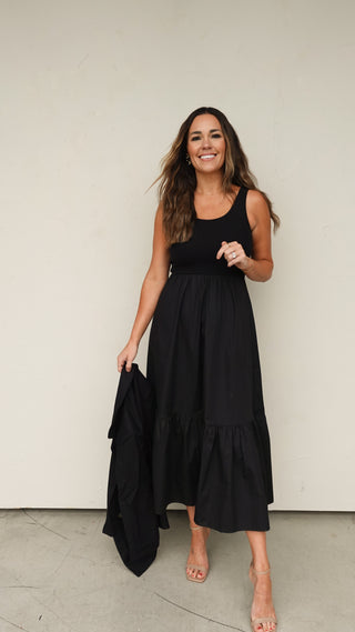 Black Woven Tank Dress