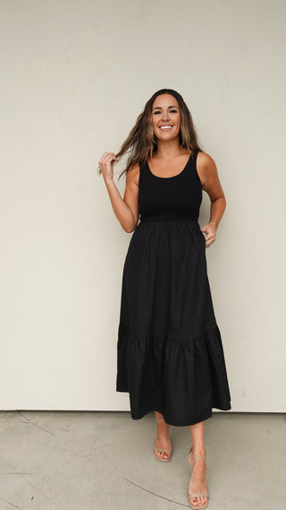 Black Woven Tank Dress