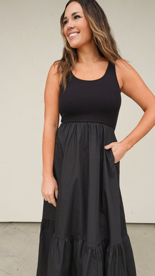 Black Woven Tank Dress