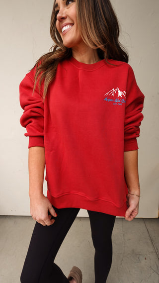 Red Aspen Ski Camp Crewneck Sweatshirt