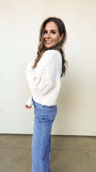 Ivory Chunky Knit Sweater