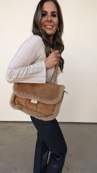 Teddy Suede Shoulder Bag