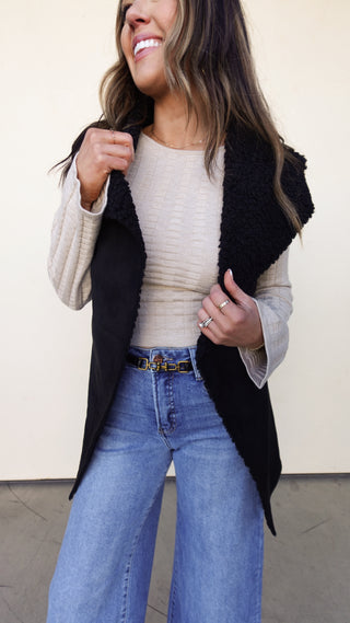 Beige Textured Wide-Sleeve Sweater