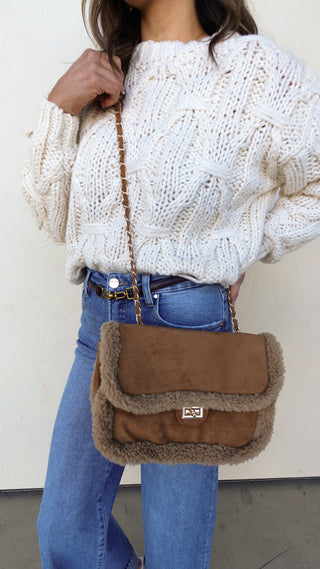 Teddy Suede Shoulder Bag