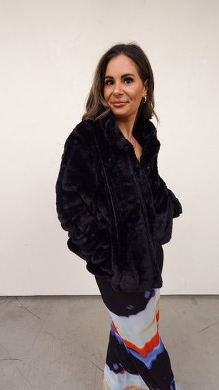 Black Faux Fur Jacket