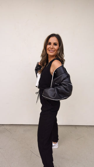 Black Jogger-Style Casual Jumpsuit