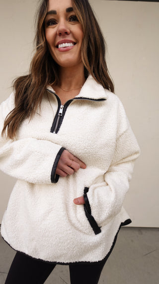 Cream Half Zip Pullover