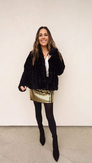 Black Faux Fur Jacket