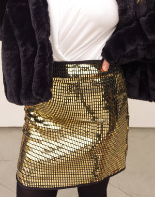 Black/Gold Sequin Skirt