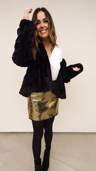 Black/Gold Sequin Skirt