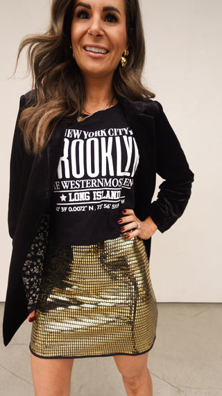 Black/Gold Sequin Skirt