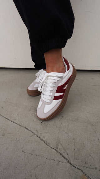 Gray/Wine Platform Sneakers