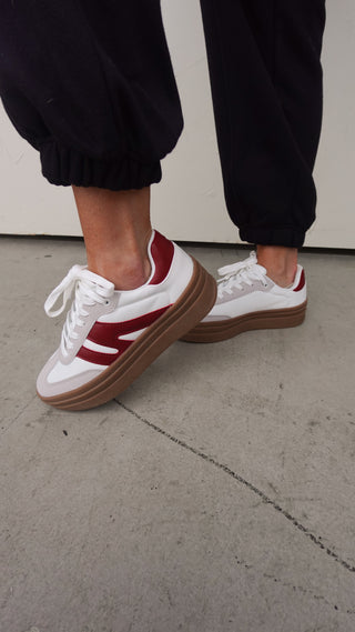 Gray/Wine Platform Sneakers