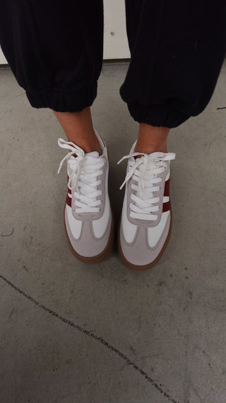 Gray/Wine Platform Sneakers