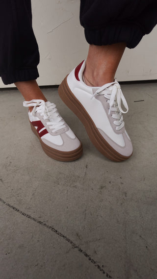 Gray/Wine Platform Sneakers