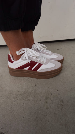 Gray/Wine Platform Sneakers