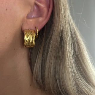 Textured Gold Hoop Earrings